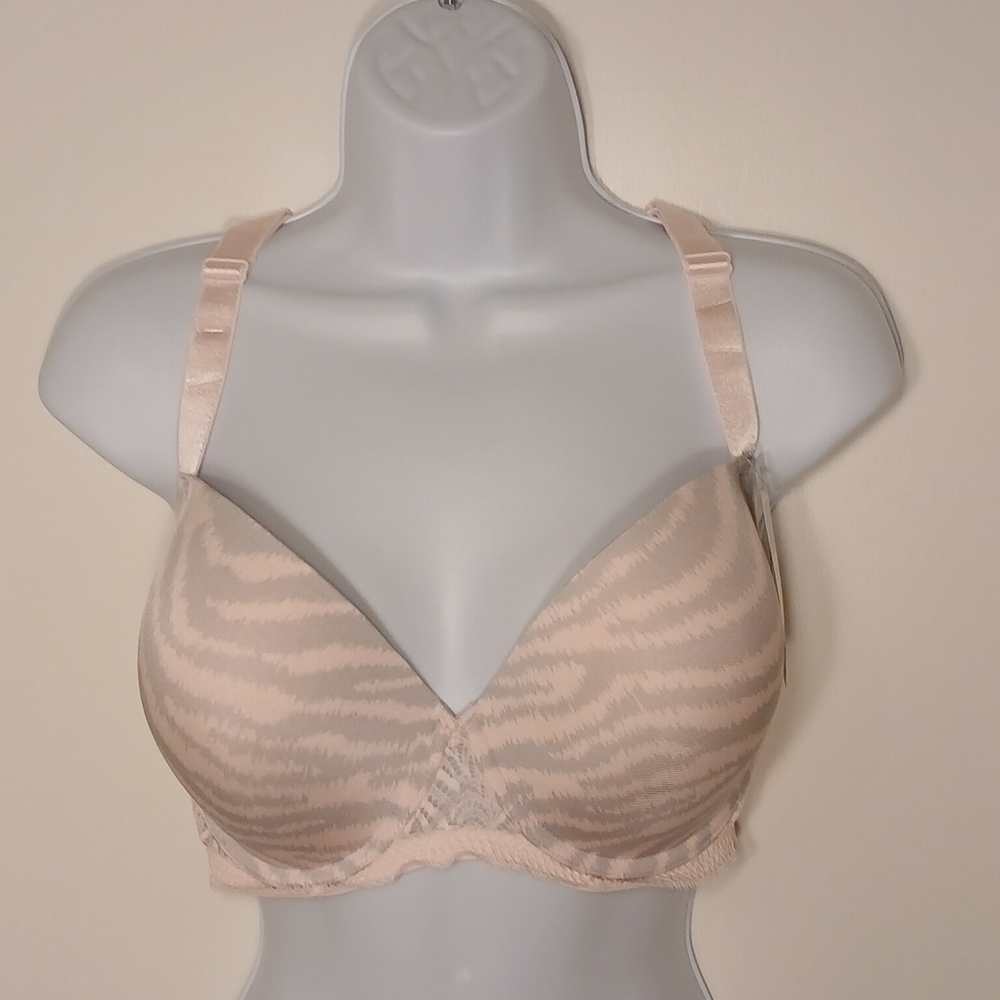 Paramour Carolina Bra Pink With Grey Zebra Stripes